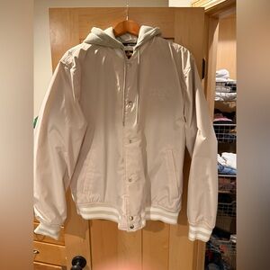 CLSC hooded like new size - Large cream bomber jacket.